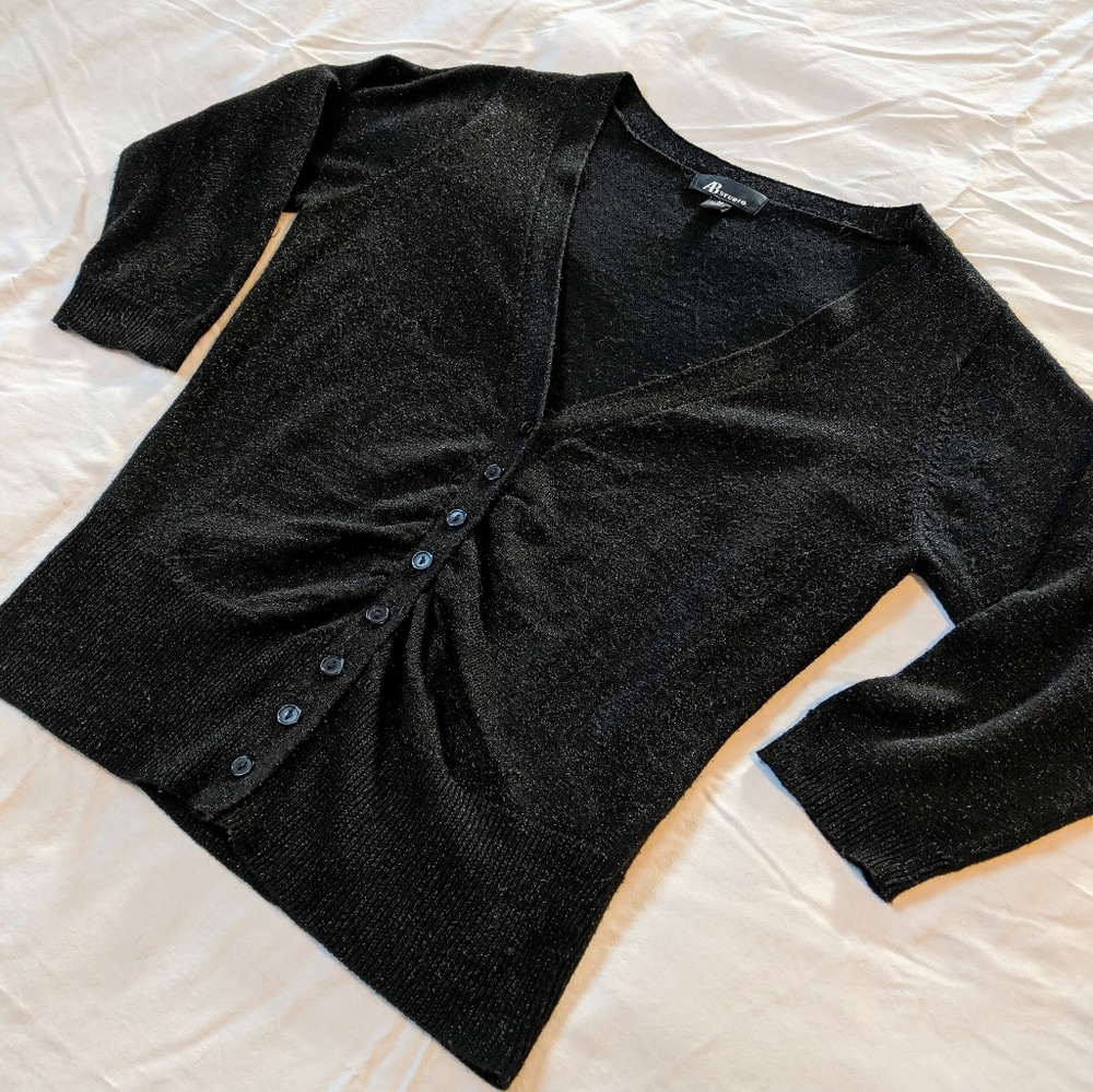 3/$20 Black Shimmer Cardigan